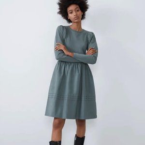 Zara Blue Gray Long Sleeve Dress